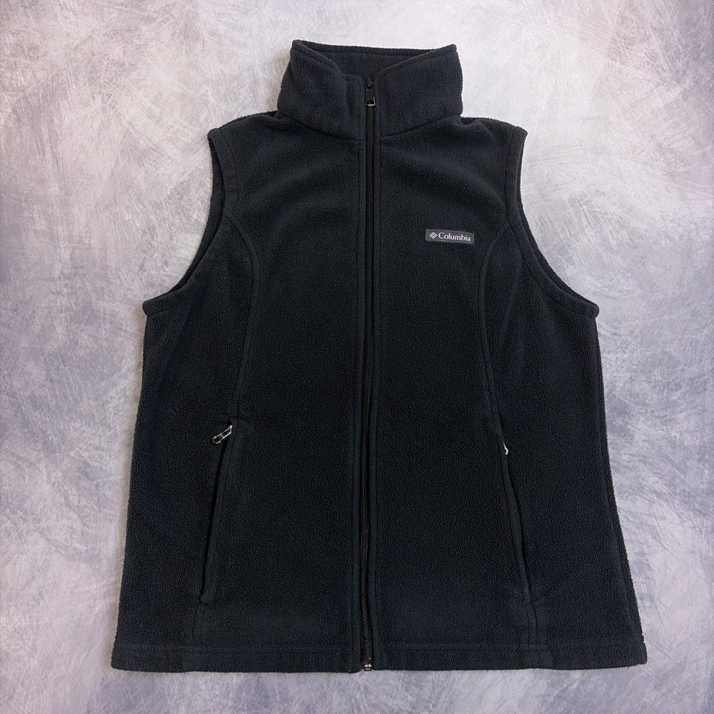 Columbia Benton Springs Black Fleece Full Zip Vest Womens Medium‎